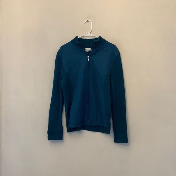 Croft and Barrow teal sweater/jacket Size XL NWT Full front zip - Picture 1 of 7